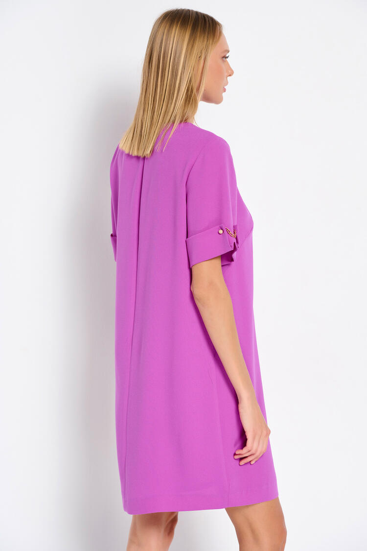 Short-sleeved dress with detail on the sleeves - Violet M