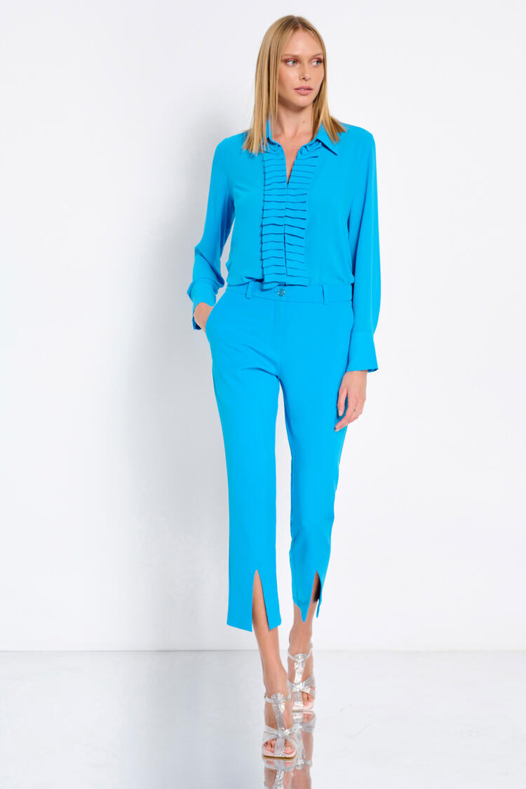 Pants with an opening at the bottom - SKY BLUE S