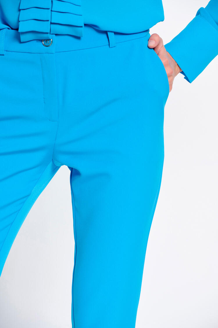 Pants with an opening at the bottom - SKY BLUE S