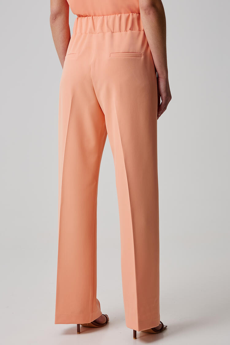 Pants with elastic belt - Salmon S
