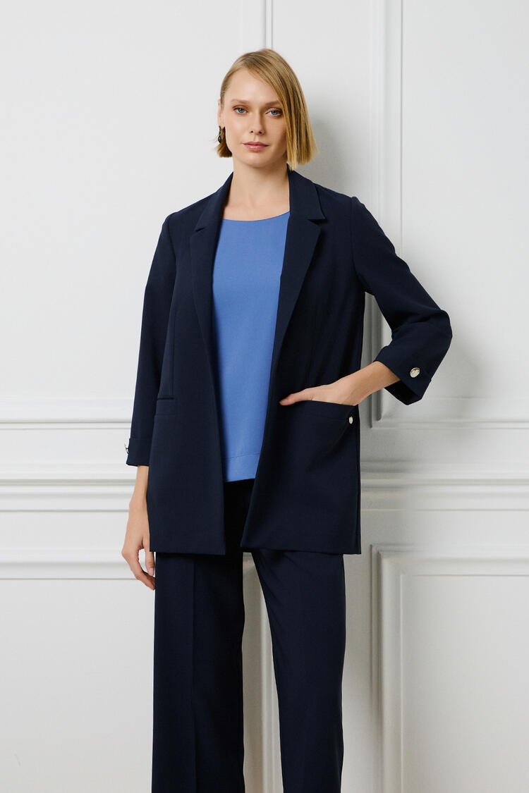 Jacket with 3/4 sleeves - Blue S