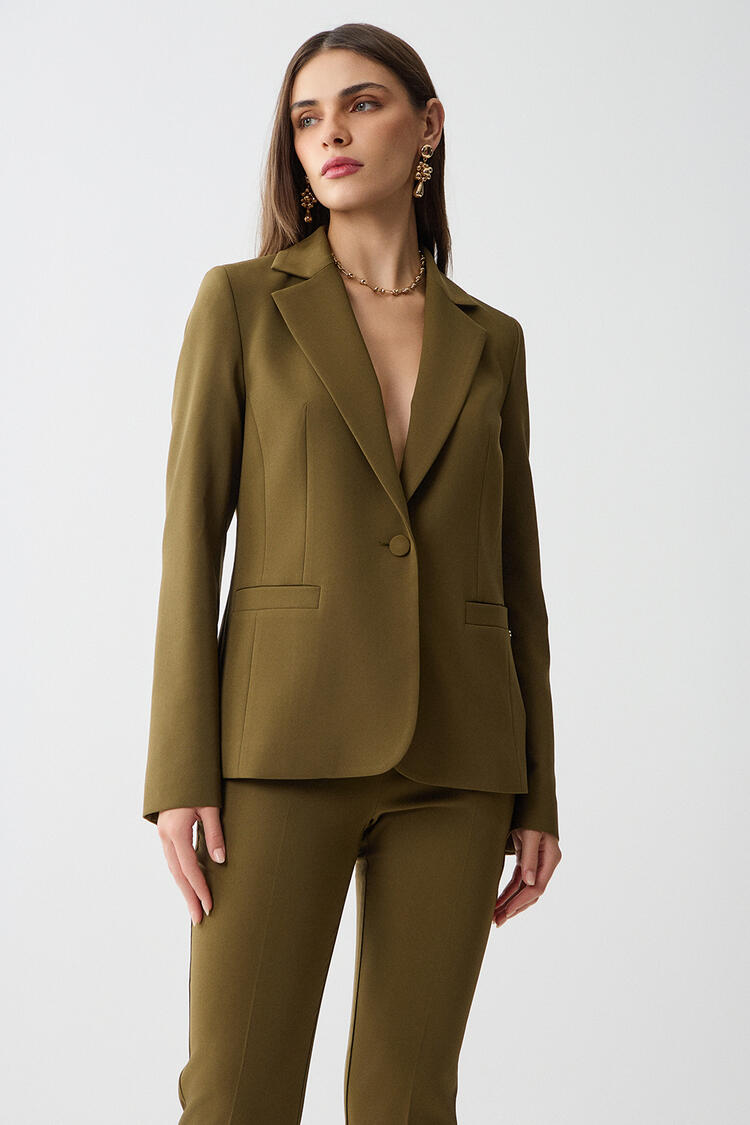 Single button jacket - Chaki XL