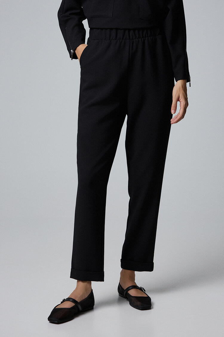 Pants in a straight line - Black S