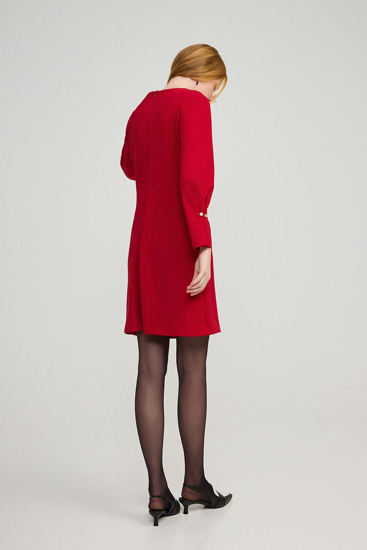 Dress with long sleeves - Red S