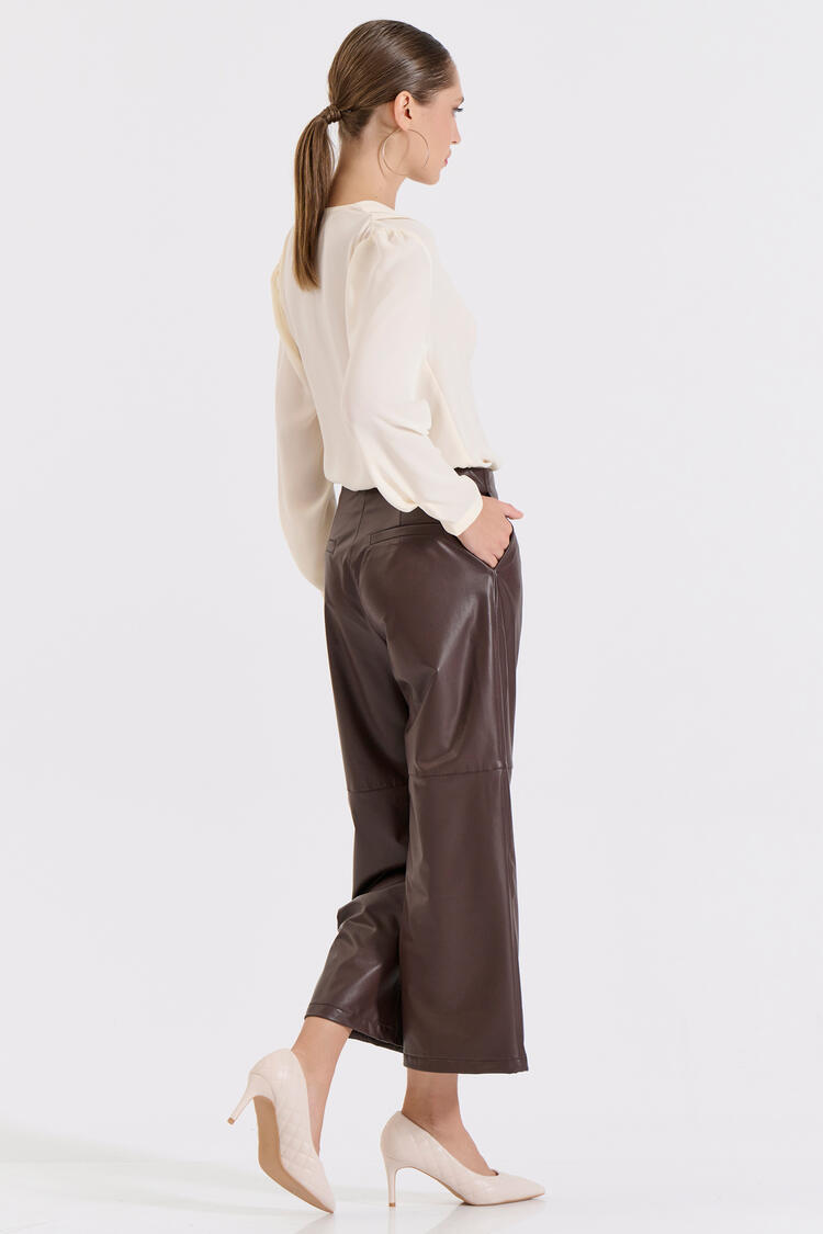 Pleated blouse - CREAM S