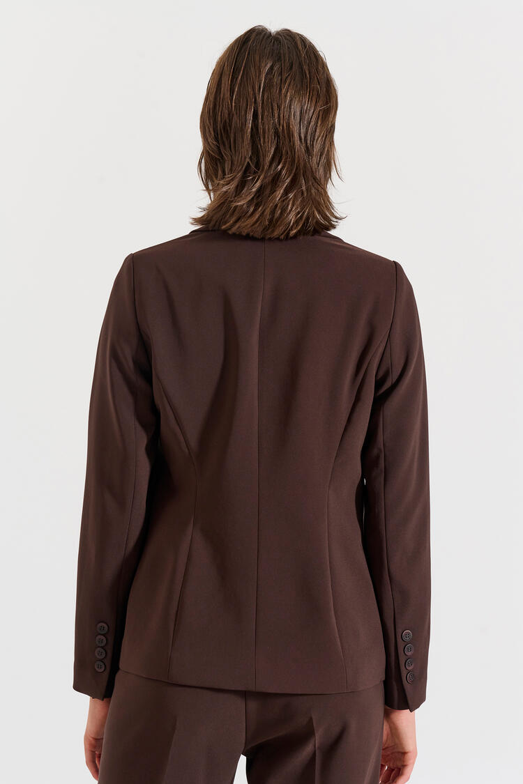 Single-Breasted Blazer - Brown XXL