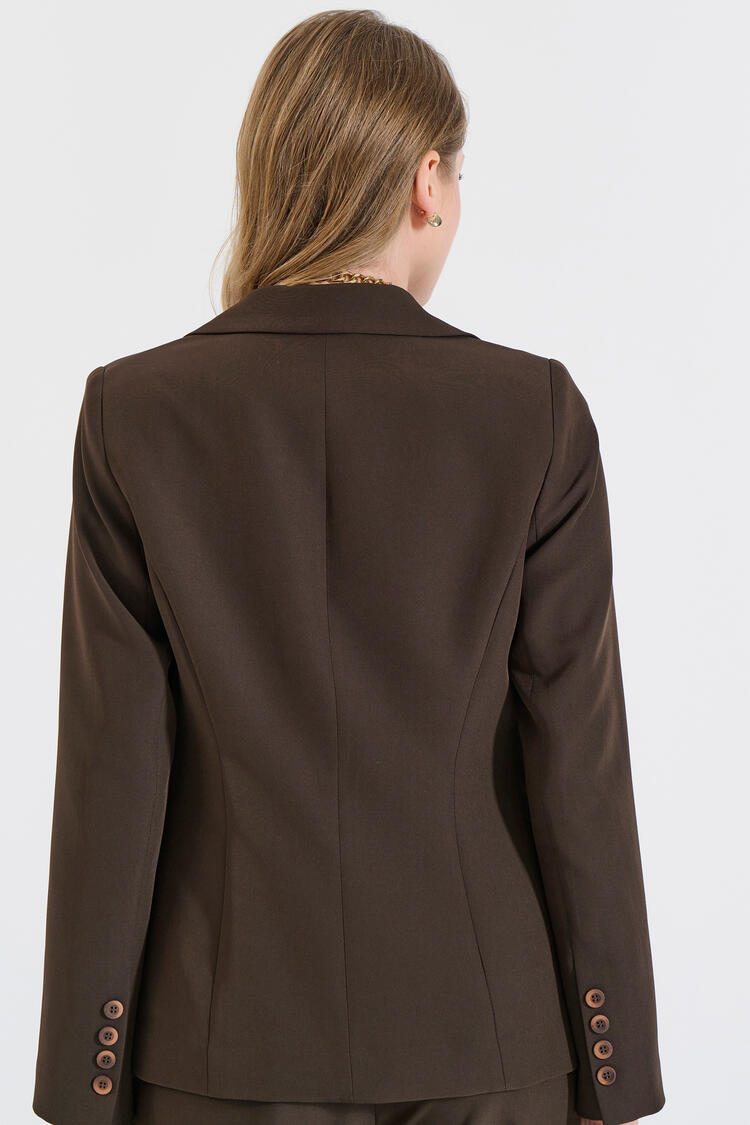 Single-breasted blazer - Brown XL
