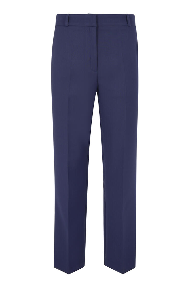 Straight-leg trousers with pockets and belt loops - Blue XXL