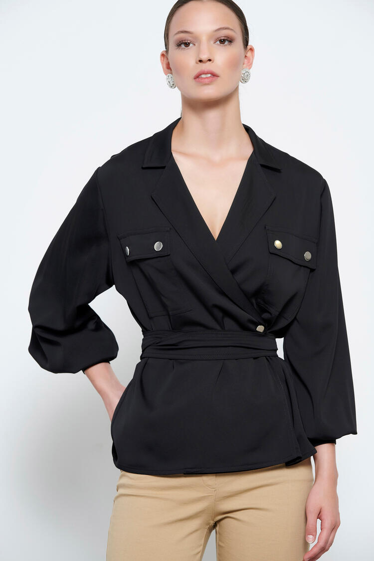 Satin shirt - Black S