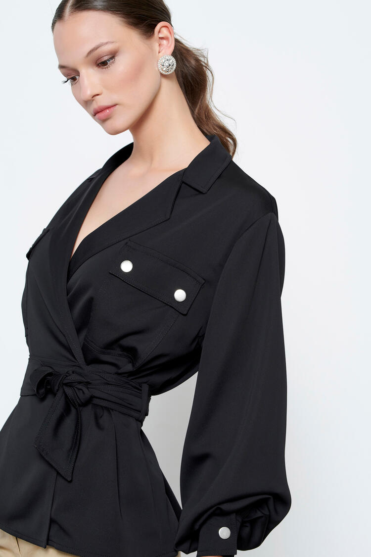 Satin shirt - Black S