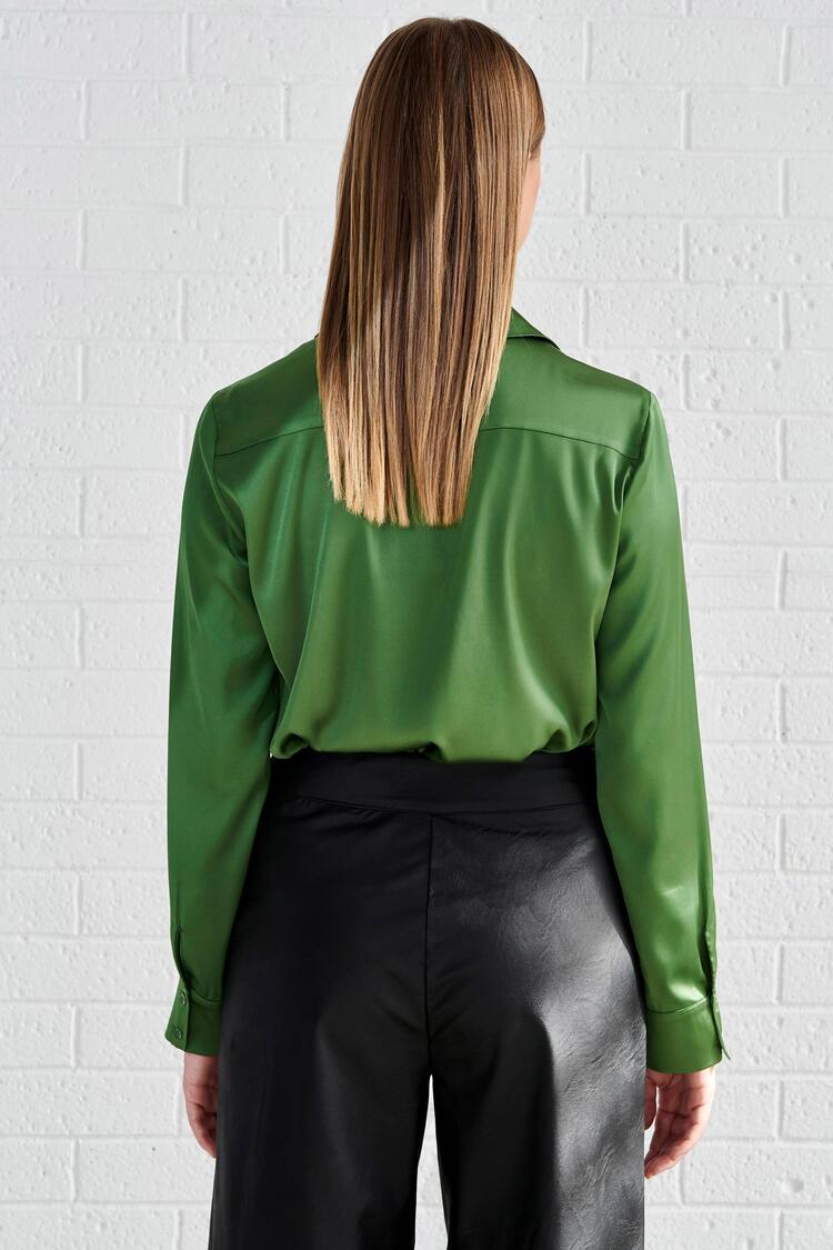 Satin shirt - GREEN S