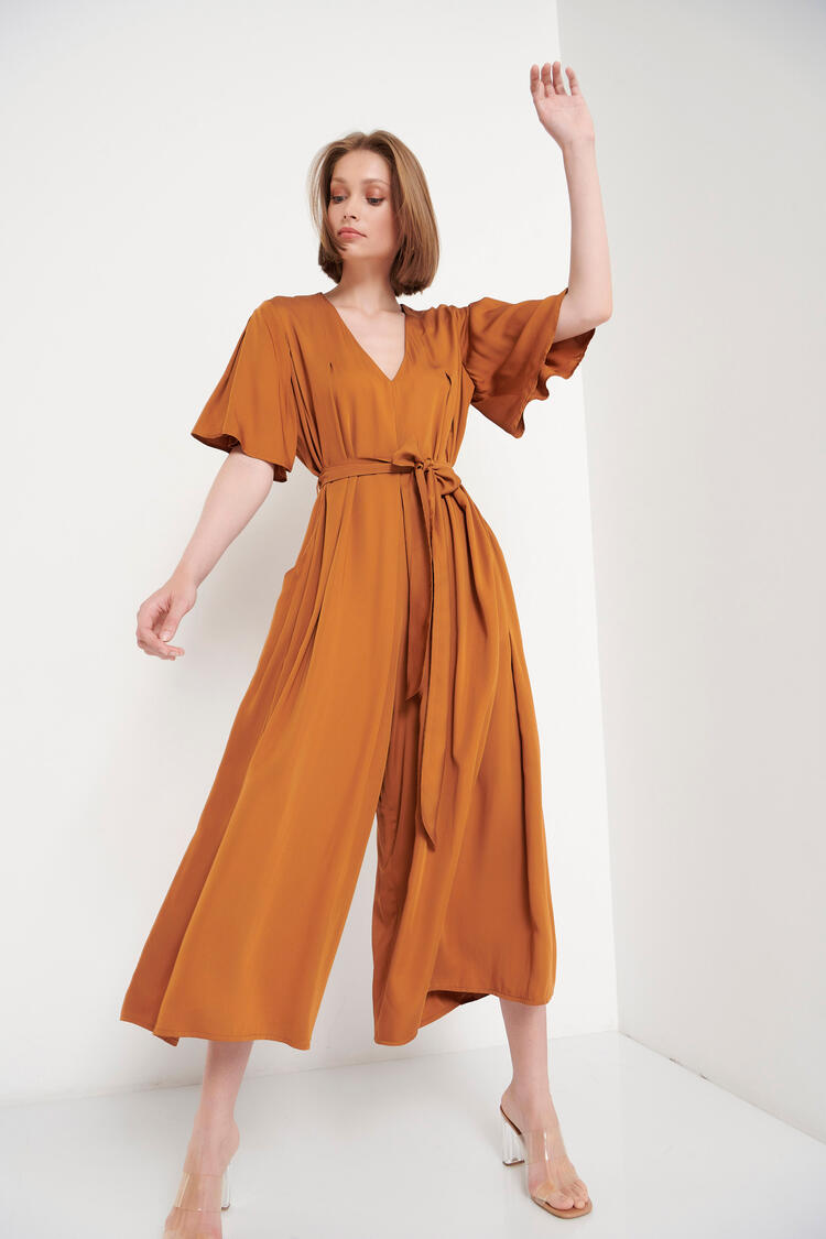 Cropped jumpsuit - Taupe S/M