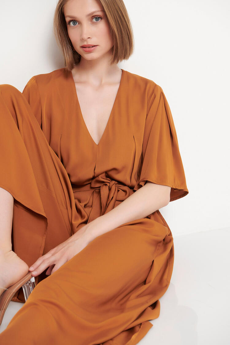 Cropped jumpsuit - Taupe S/M