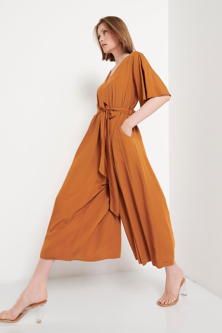 Cropped jumpsuit - Taupe S/M