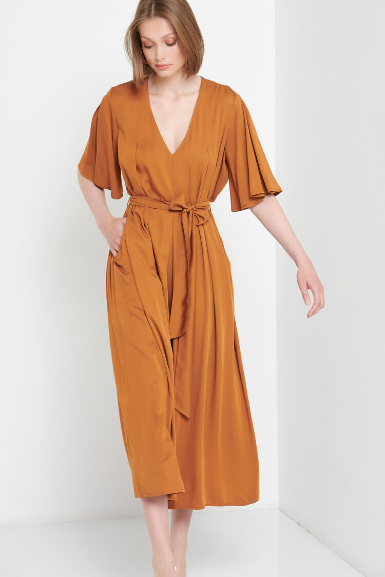 Cropped jumpsuit - Taupe S/M