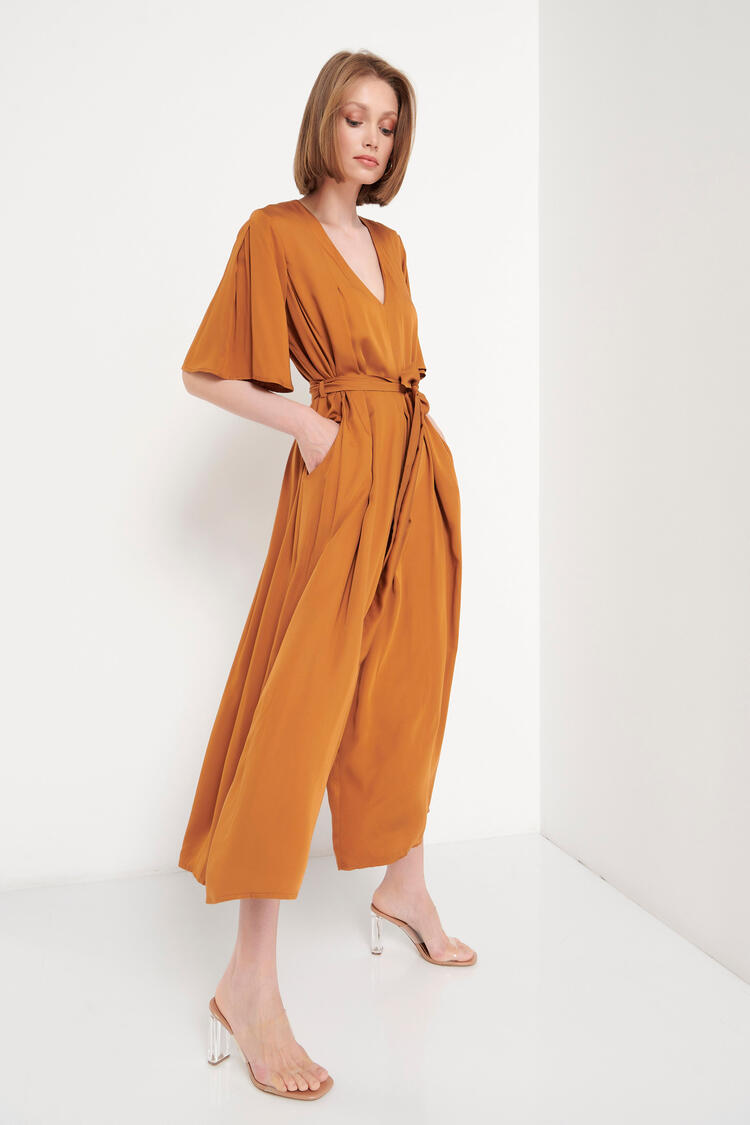 Cropped jumpsuit - Taupe S/M