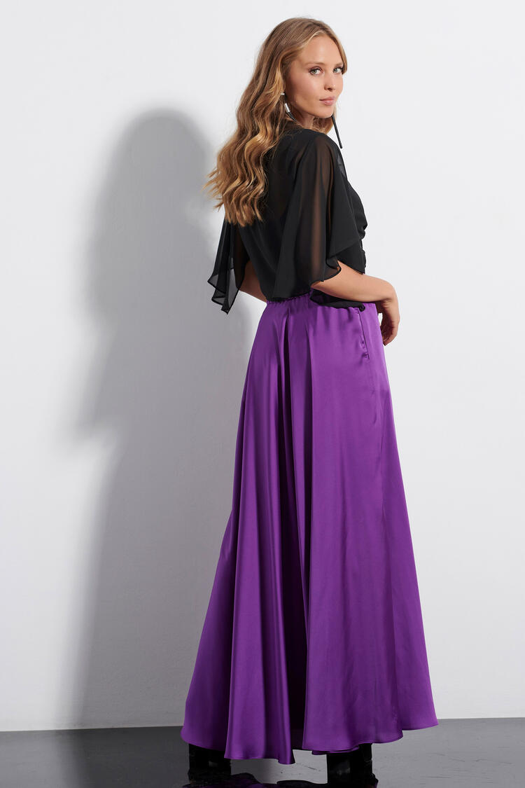 Maxi skirt with satin look - Violet S