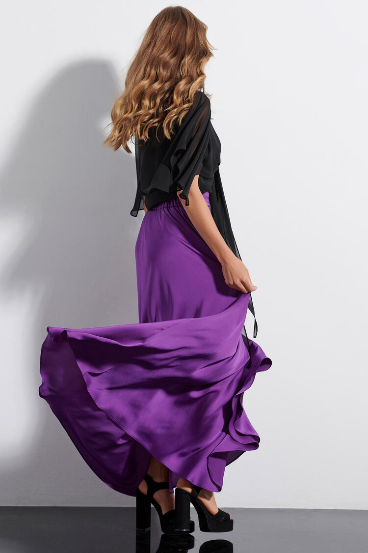 Maxi skirt with satin look - Violet S