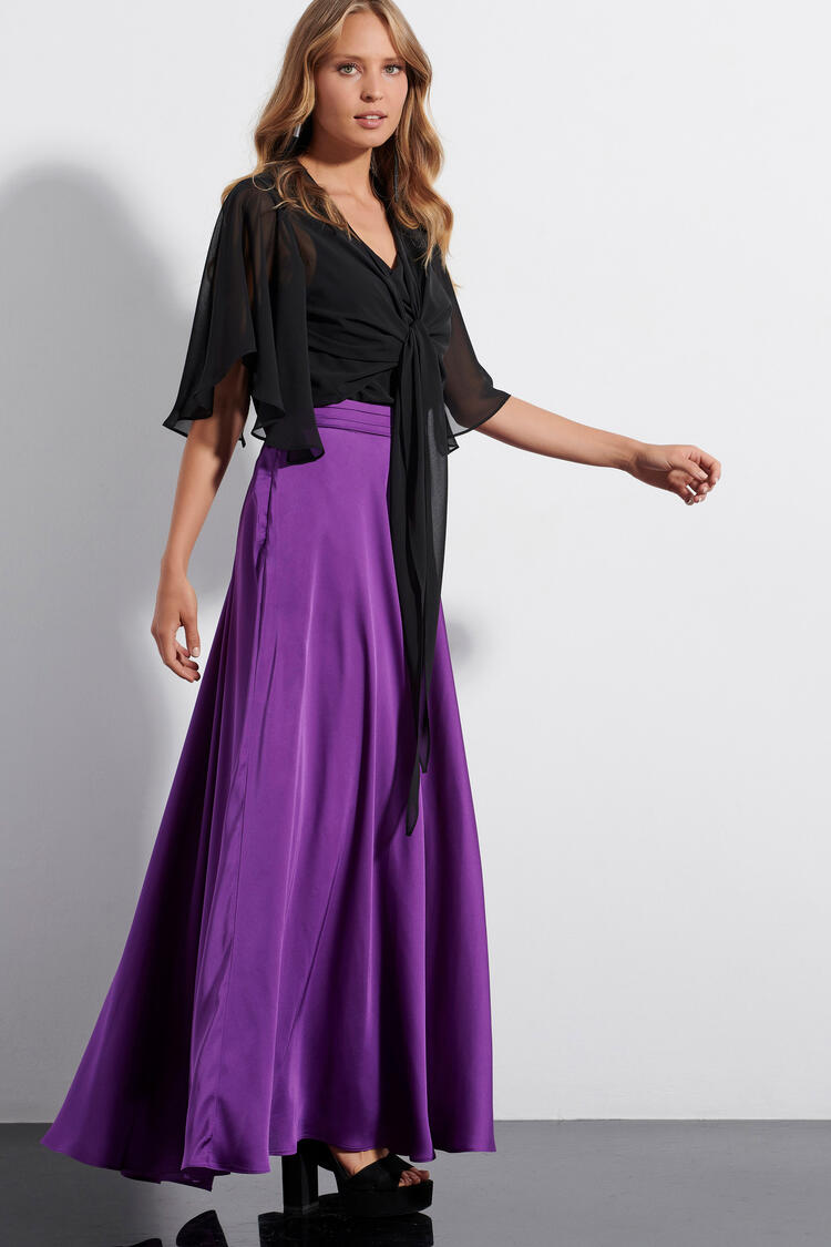 Maxi skirt with satin look - Violet S