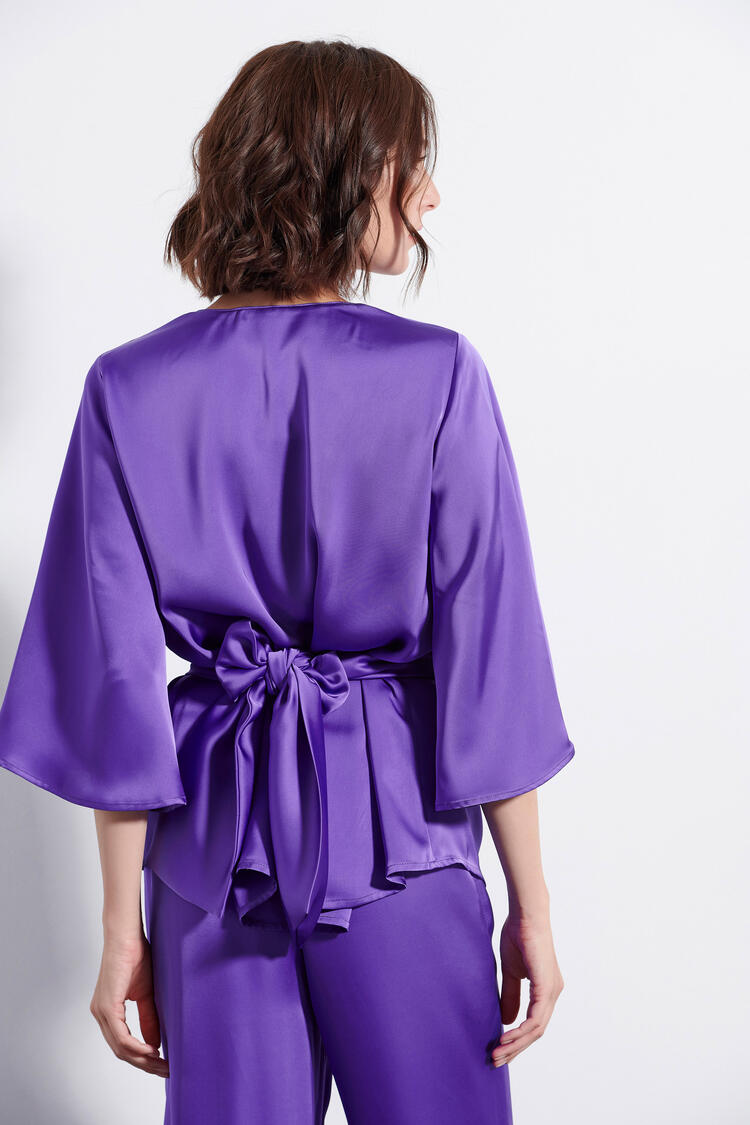 Satin blouse - Purple S