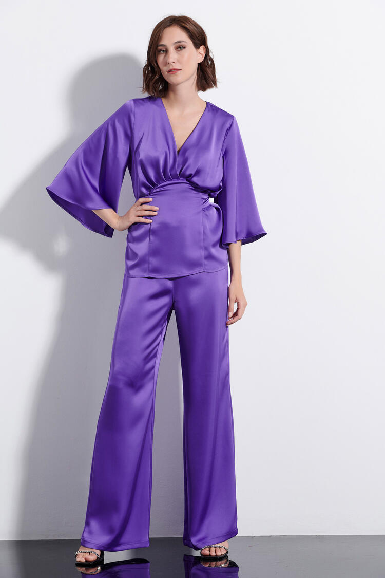 Satin blouse - Purple M