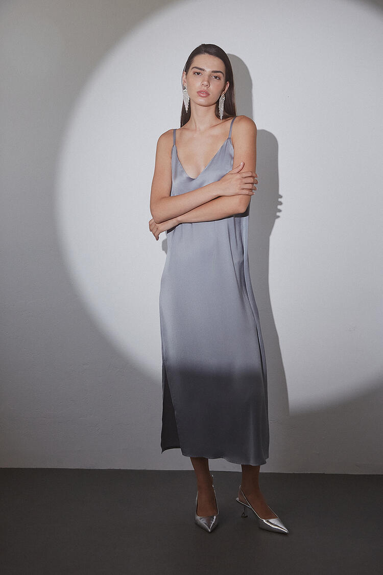 Satin lingerie dress - Grey S