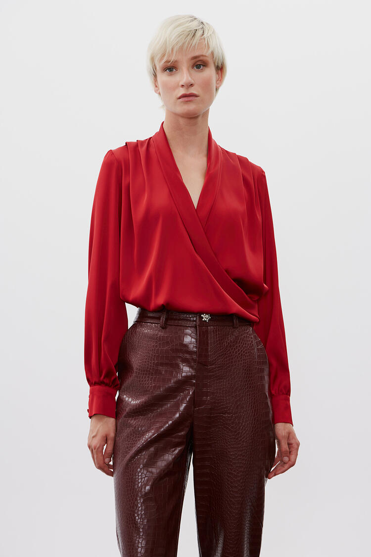 Satin blouse - Red S