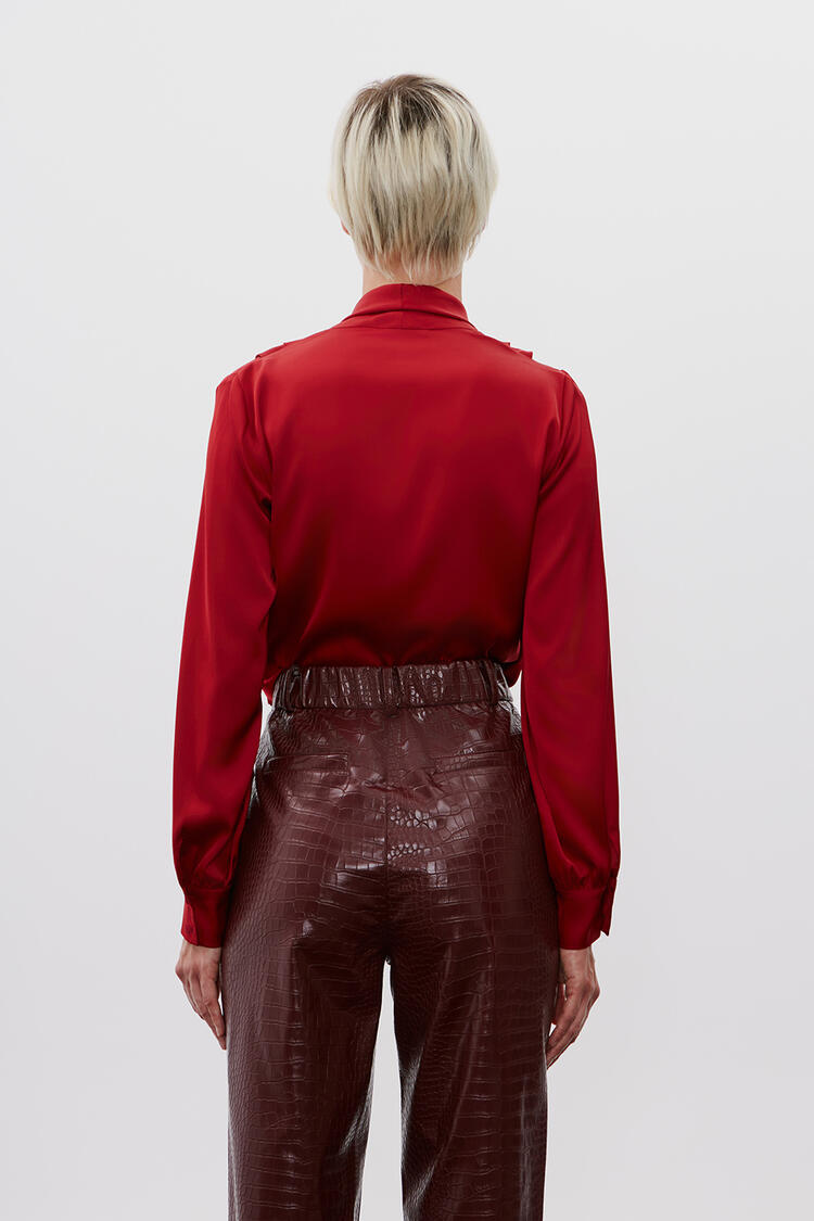 Satin blouse - Red S