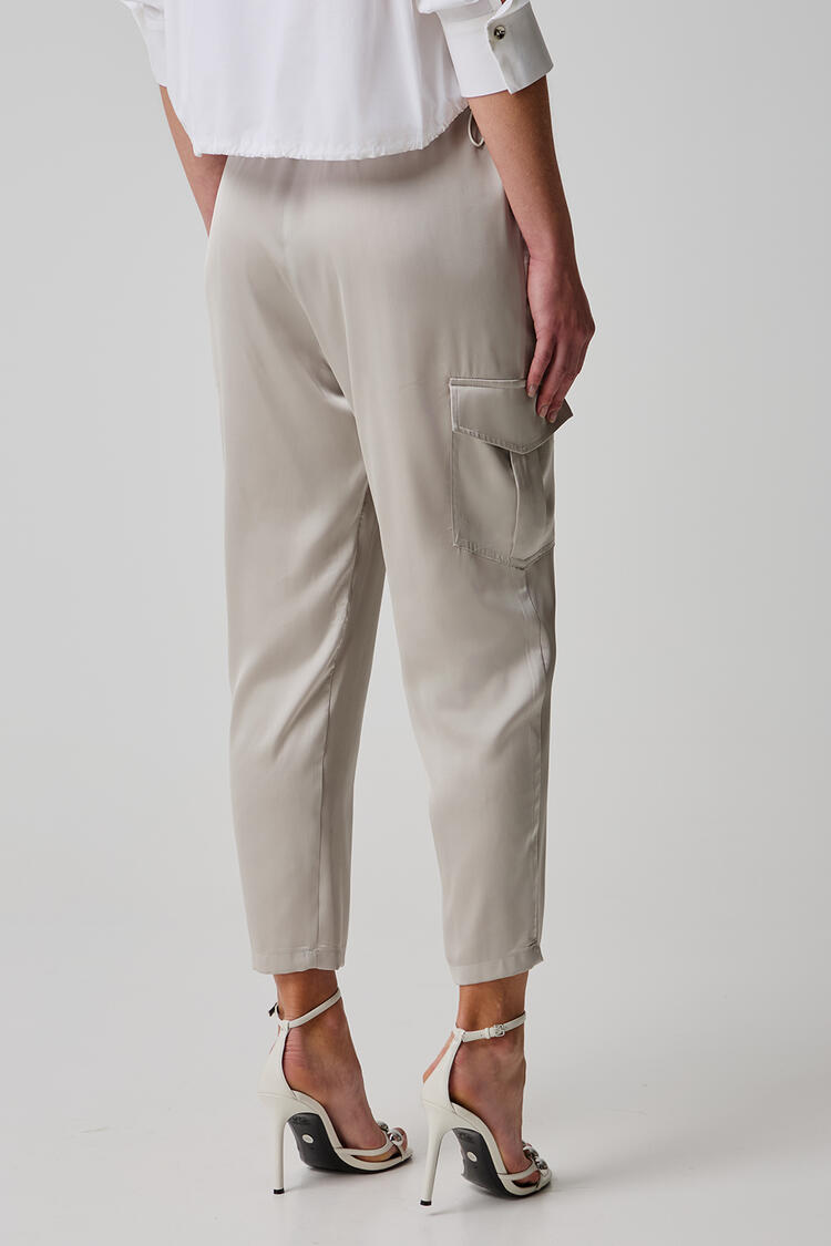 Satin cargo pants - Grey S