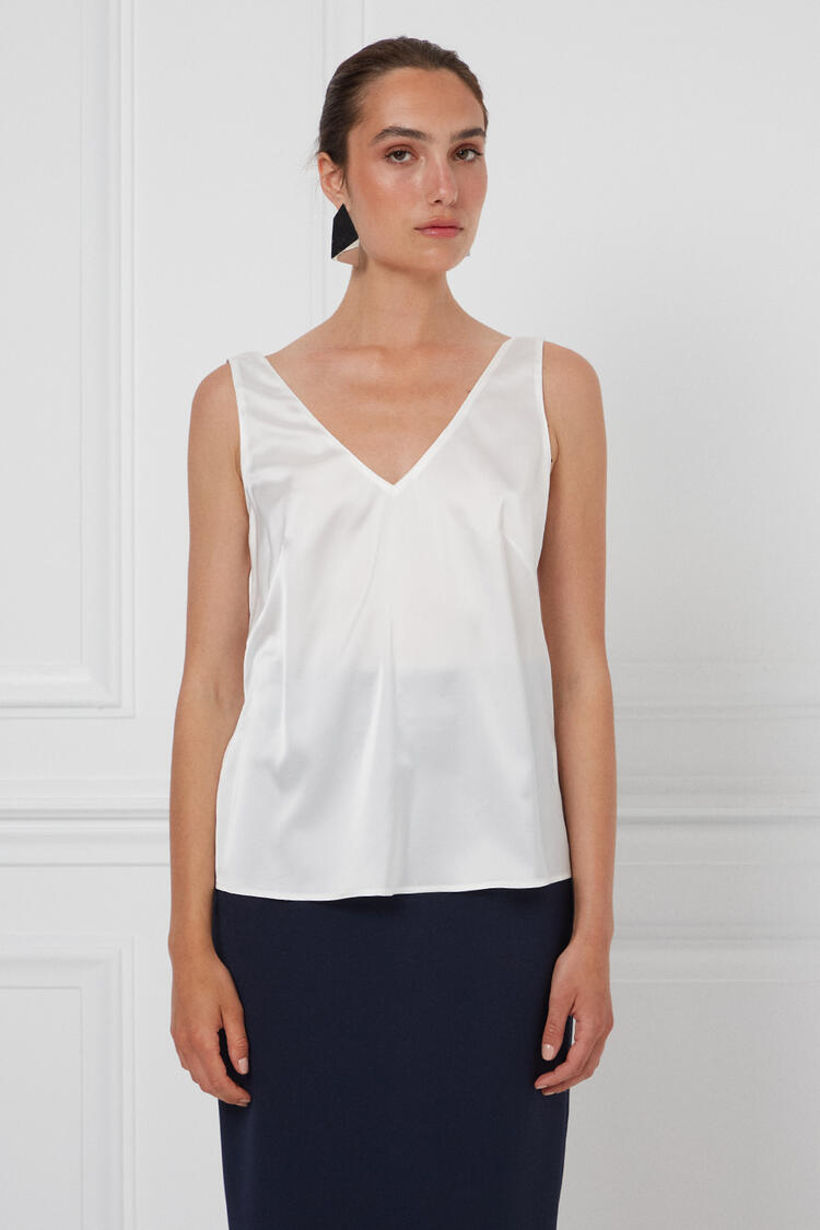Satin blouse - White S