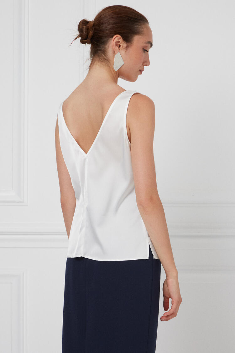 Satin blouse - White S