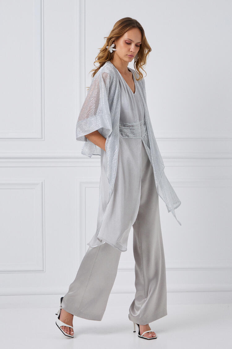 Satin pants - Silver S