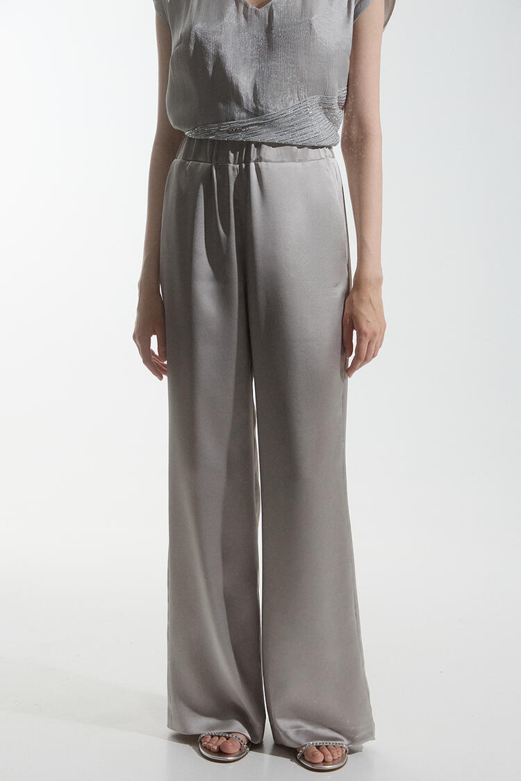 Satin pants - Silver S