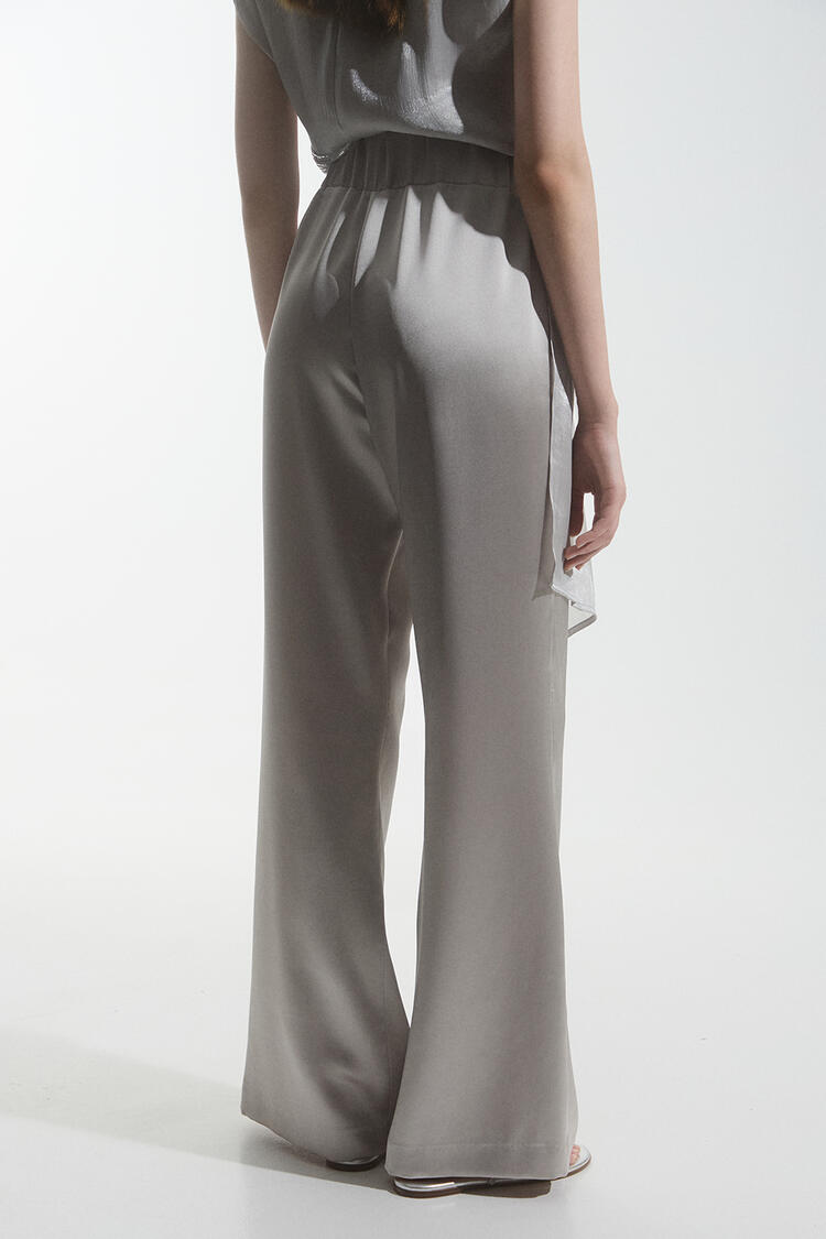 Satin pants - Silver S
