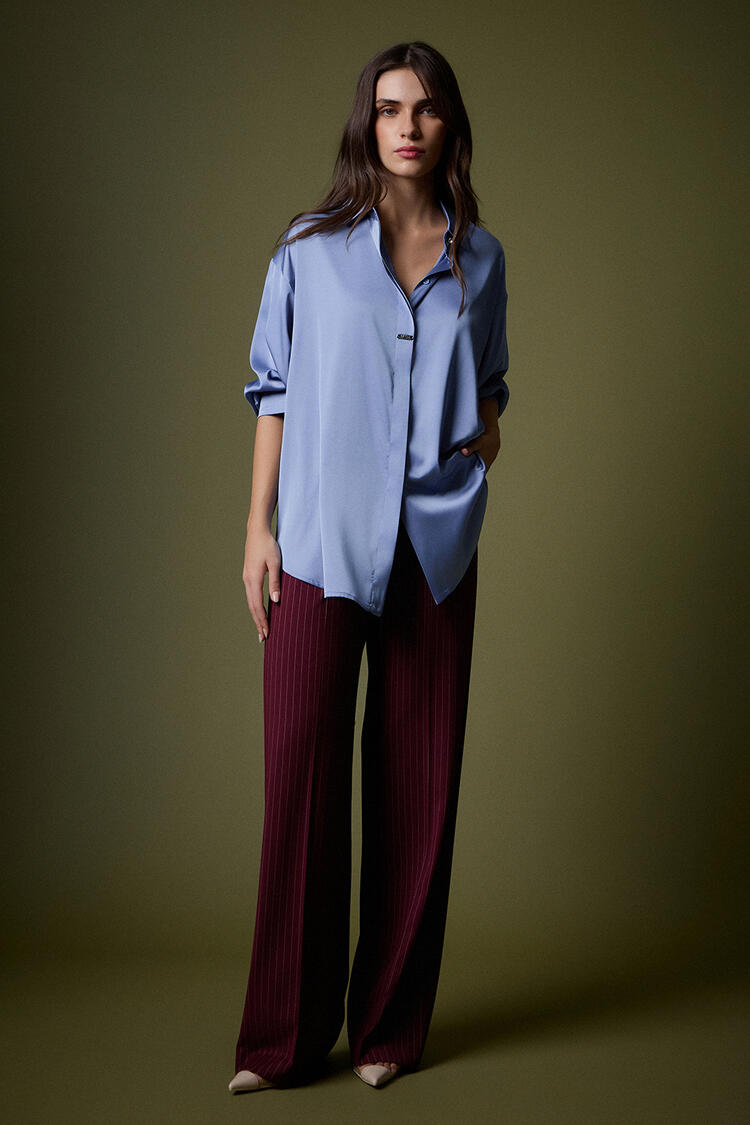 Satin shirt - Blue S/M
