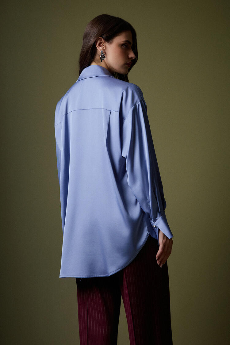 Satin shirt - Blue S/M