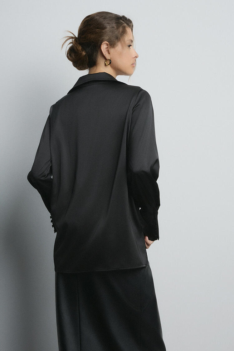 Satin blouse - Black S