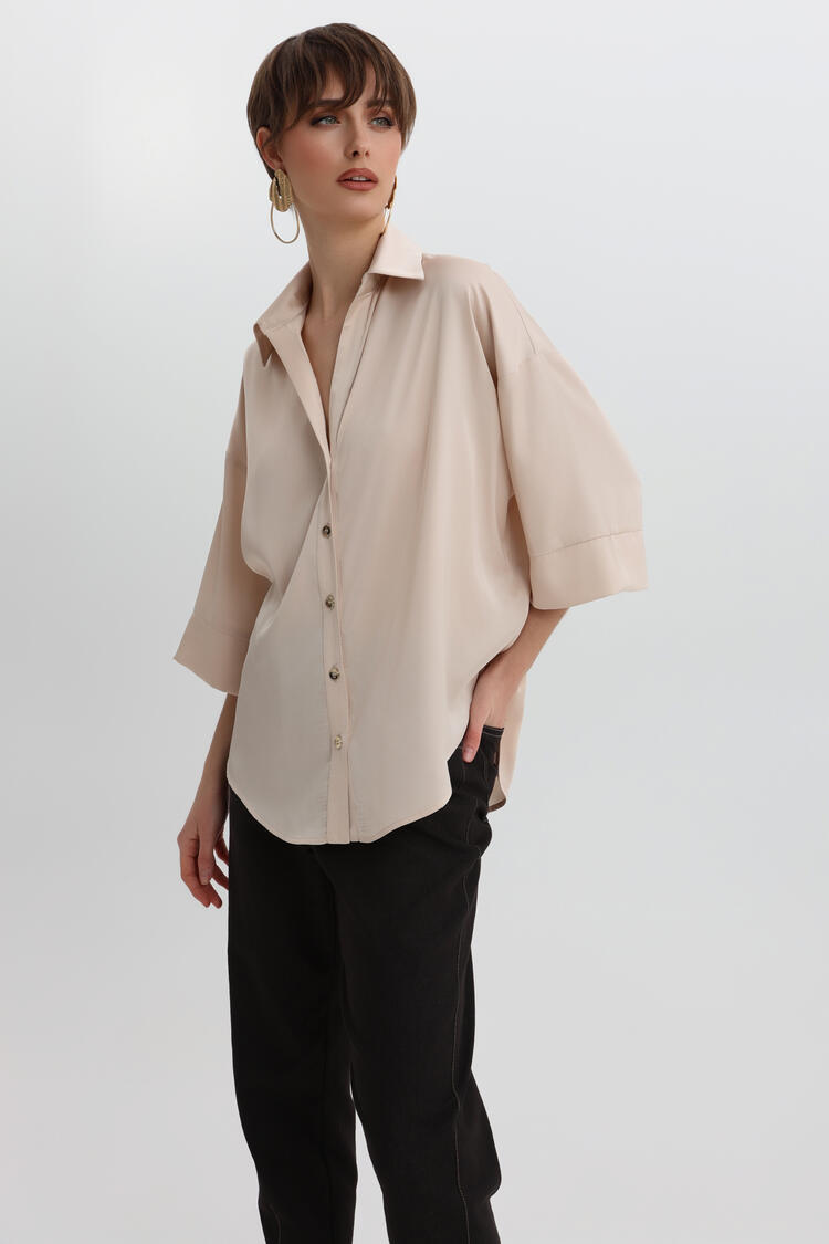 Shirt in satin texture - Vanilla S/M