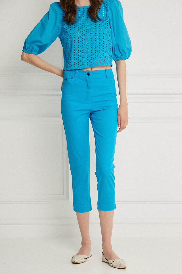 Cropped pants - SKY BLUE XS