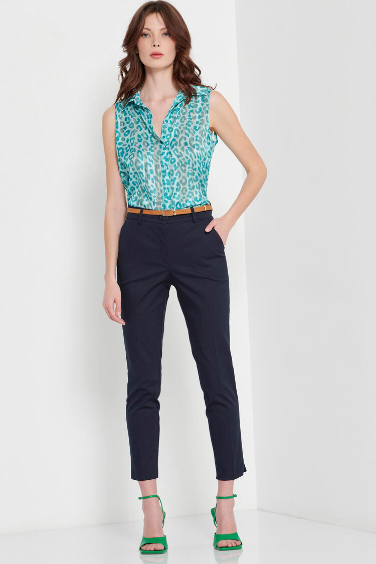 Trousers in a straight line - Blue L