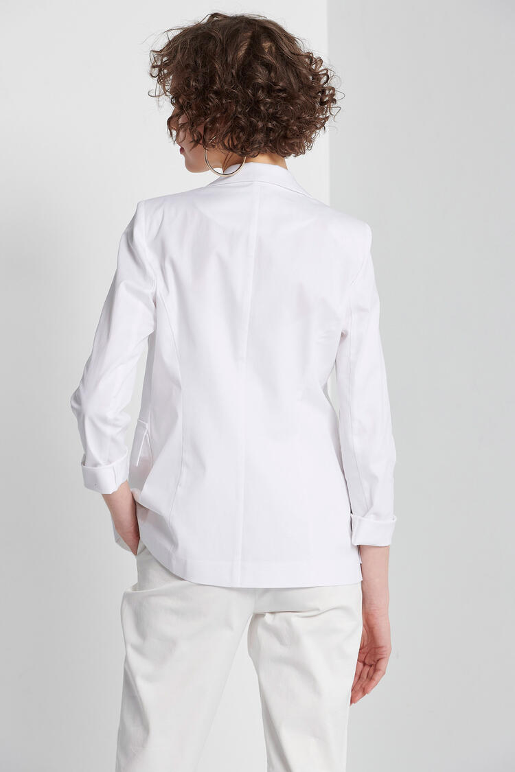 Jacket with outer pockets - WHITE S