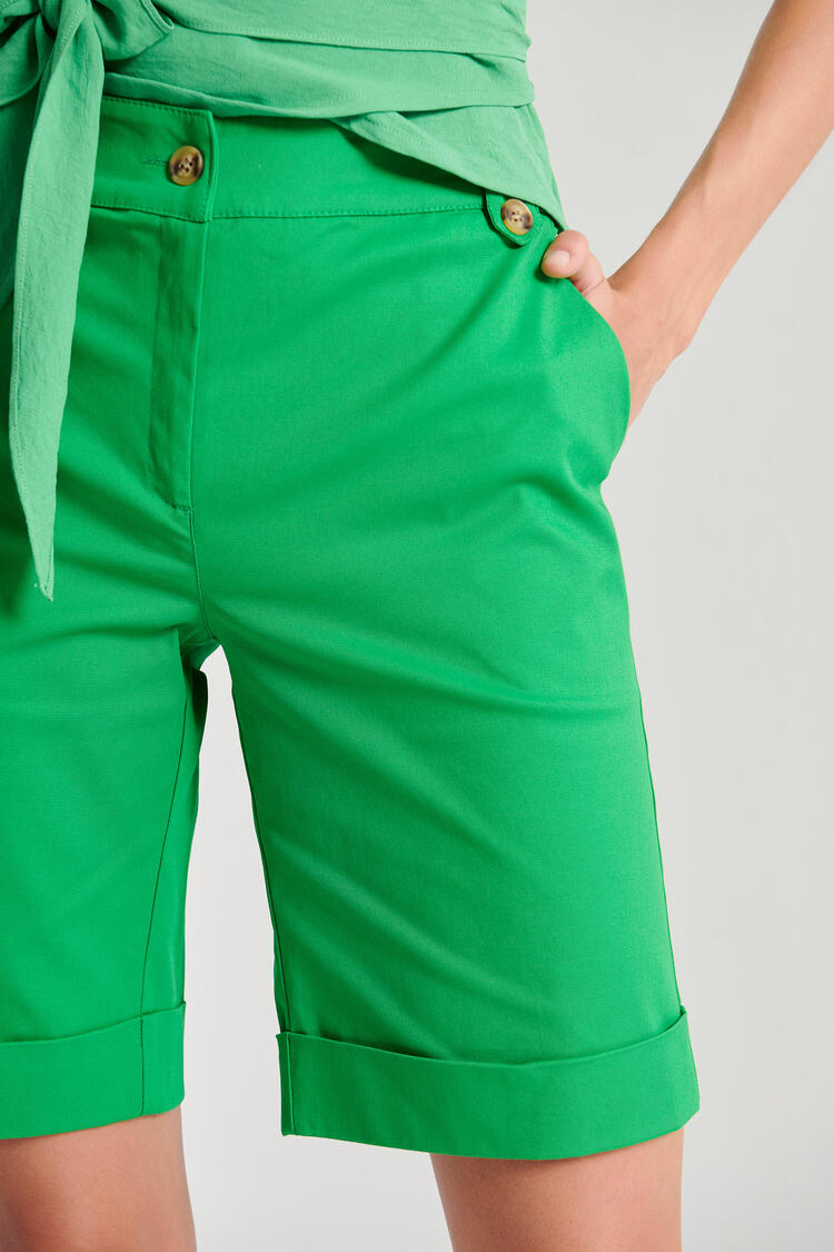 Bermuda shorts with lapel - GREEN S