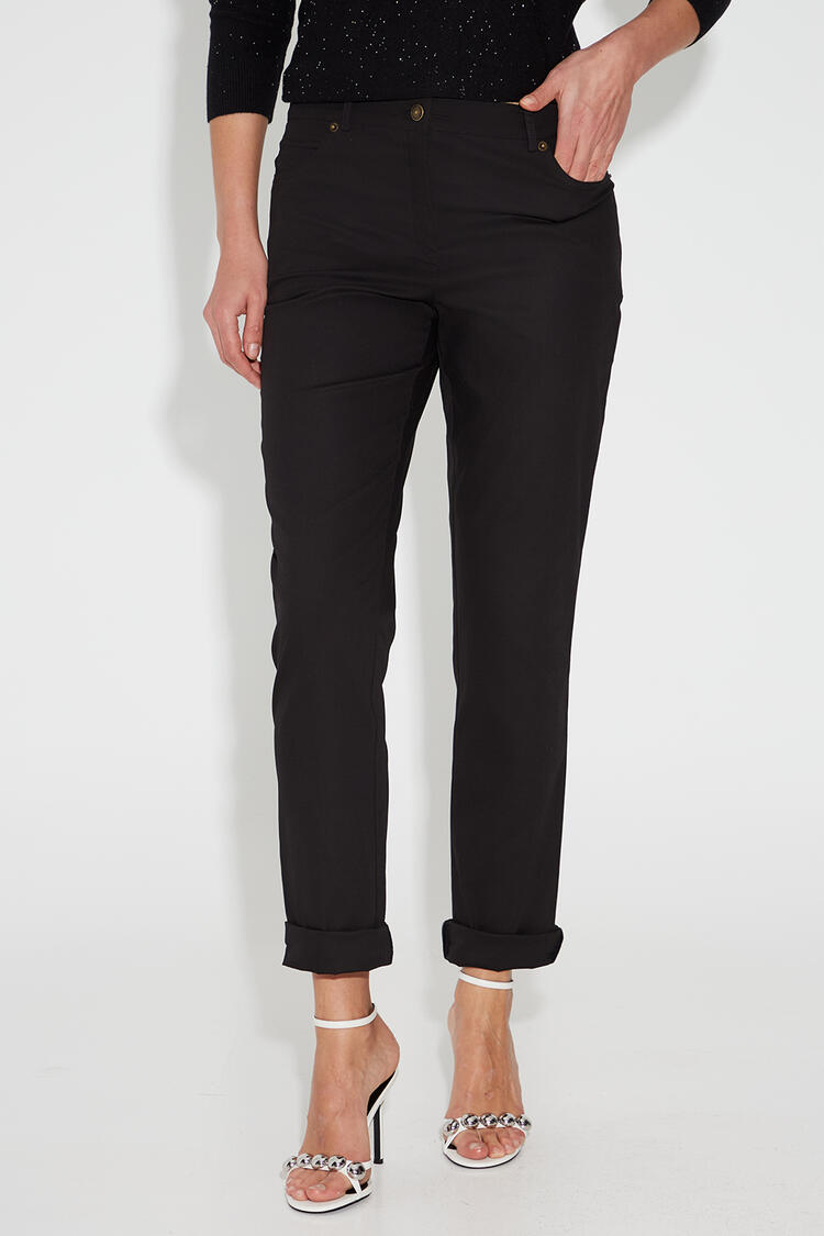 Basic straight trousers - Black M