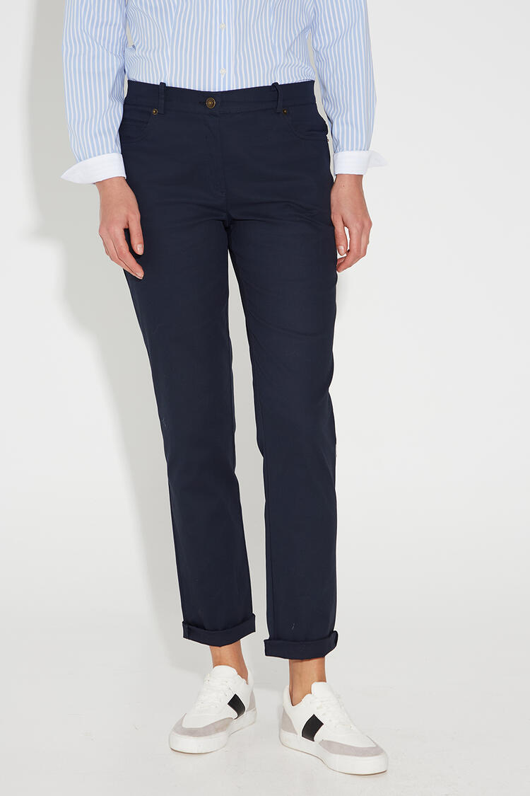 Basic straight trousers - Blue M