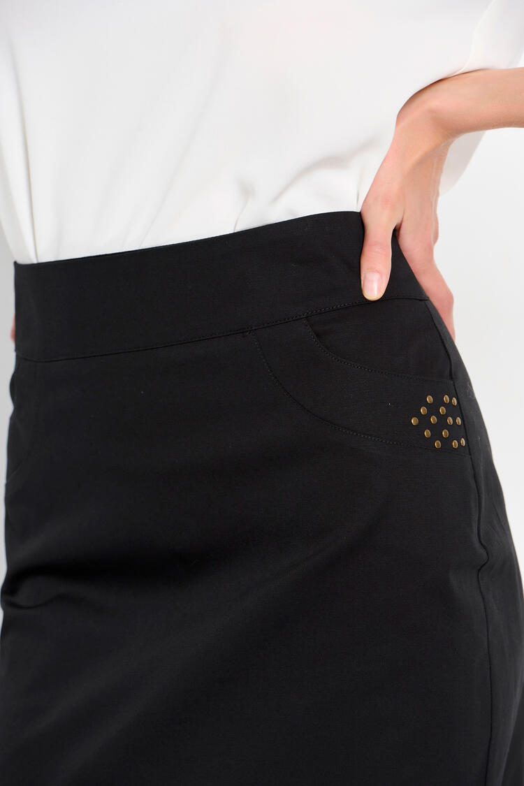 Pencil skirt with decorative studs - Black S