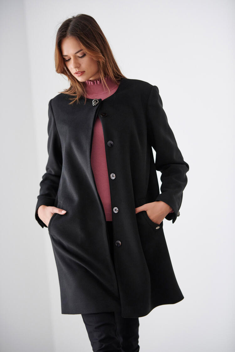 Velor half coat - Black M
