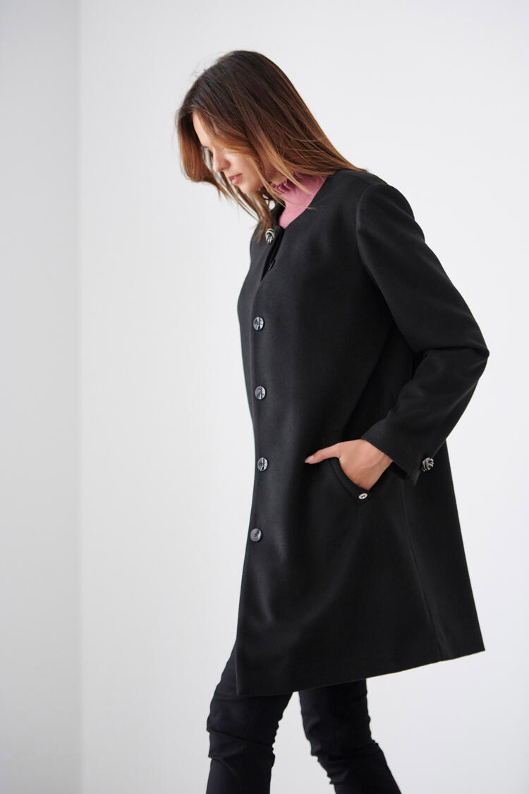 Velor half coat - Black M