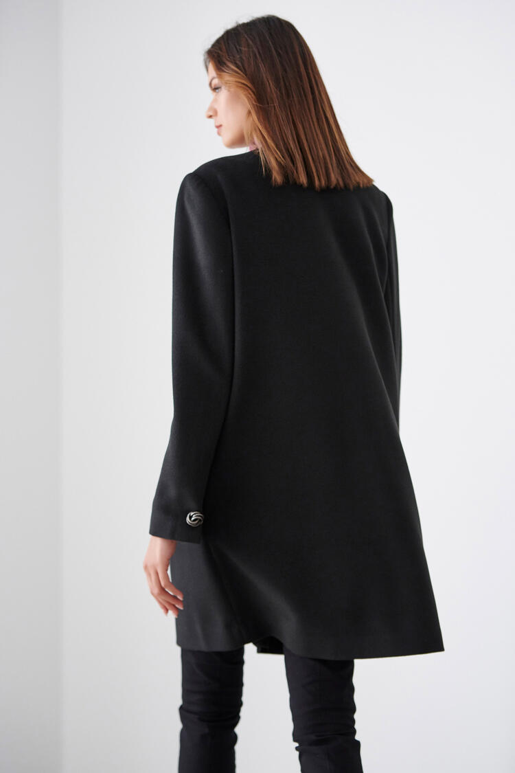 Velor half coat - Black M