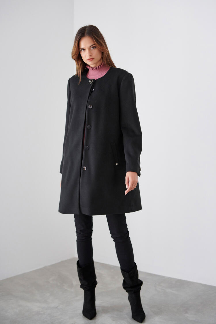 Velor half coat - Black M