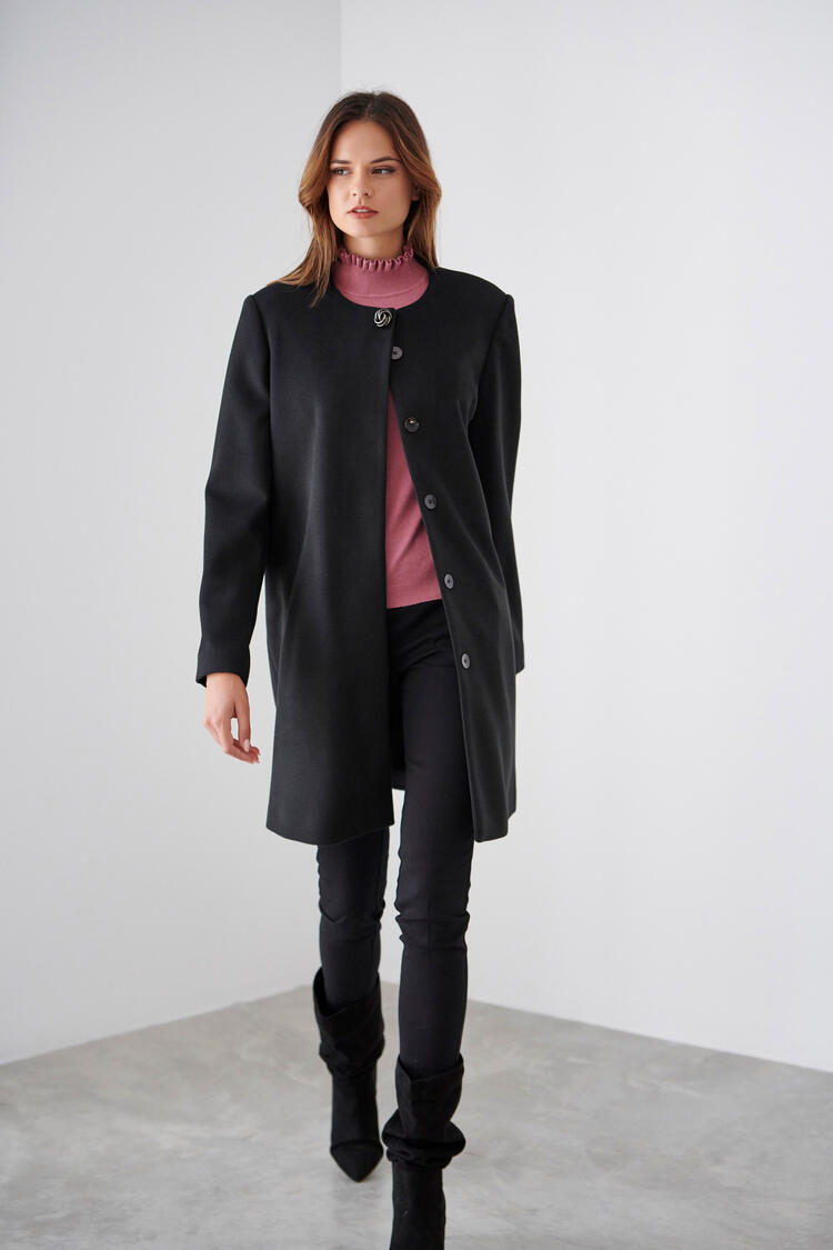 Velor half coat - Black M